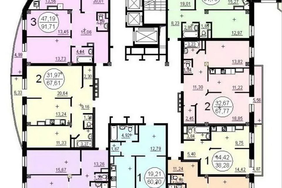 Продаётся 2-комнатная квартира, 61.7 м²