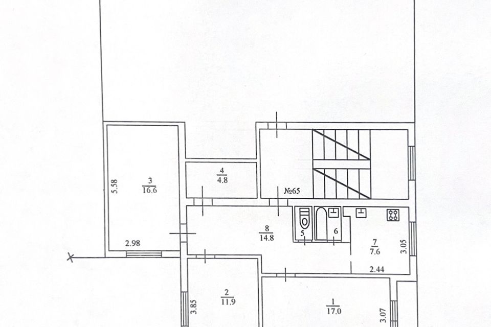Продаётся 3-комнатная квартира, 75.9 м²