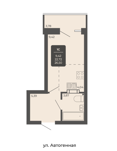 Продаётся студия, 37.3 м²