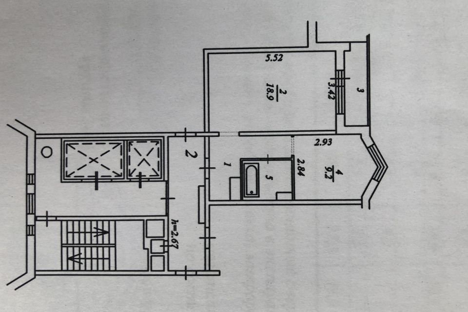 Продаётся 1-комнатная квартира, 39 м²