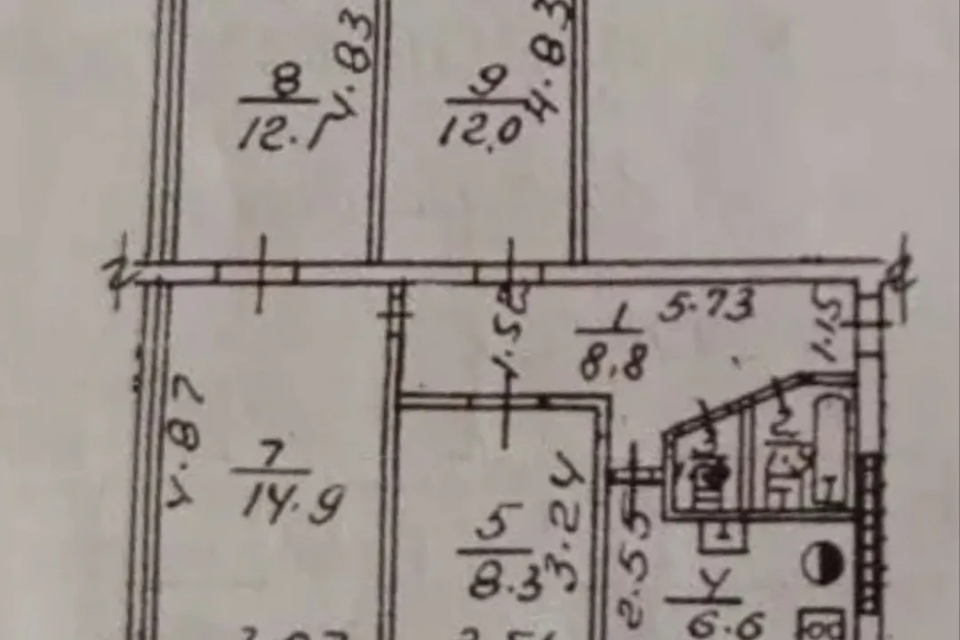 Продаётся 4-комнатная квартира, 66.5 м²