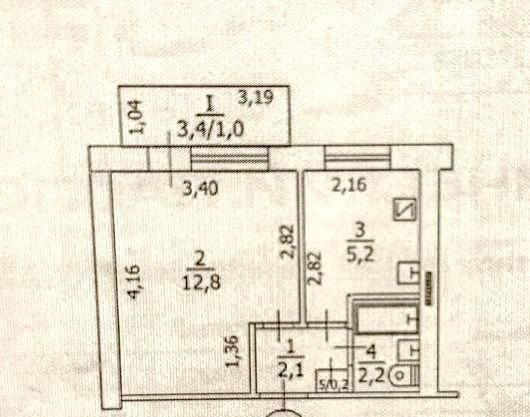 Продаётся 1-комнатная квартира, 25 м²