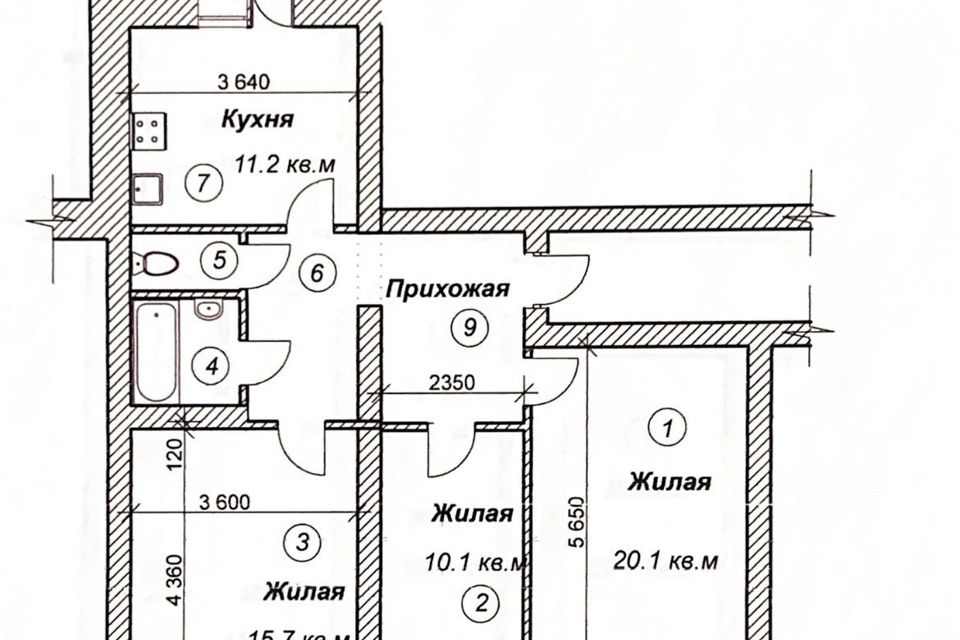 Продаётся 3-комнатная квартира, 76.5 м²