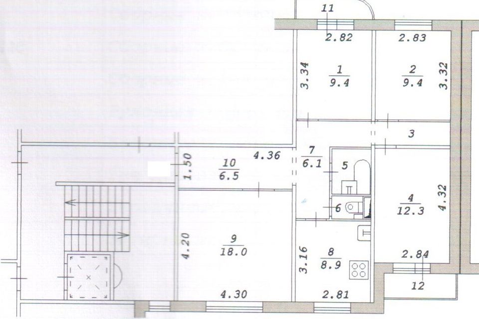 Продаётся 4-комнатная квартира, 77 м²