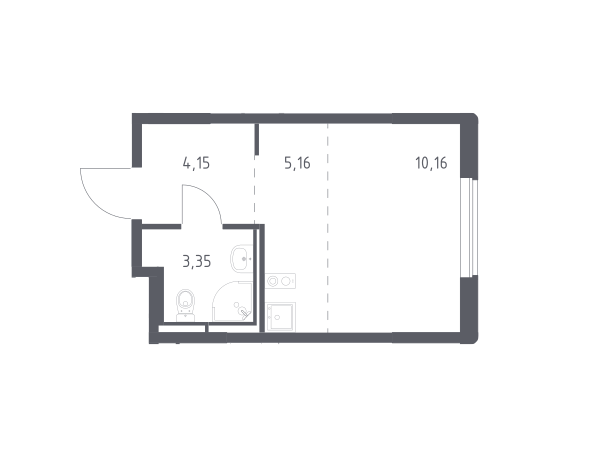 Продаётся студия, 22.82 м²