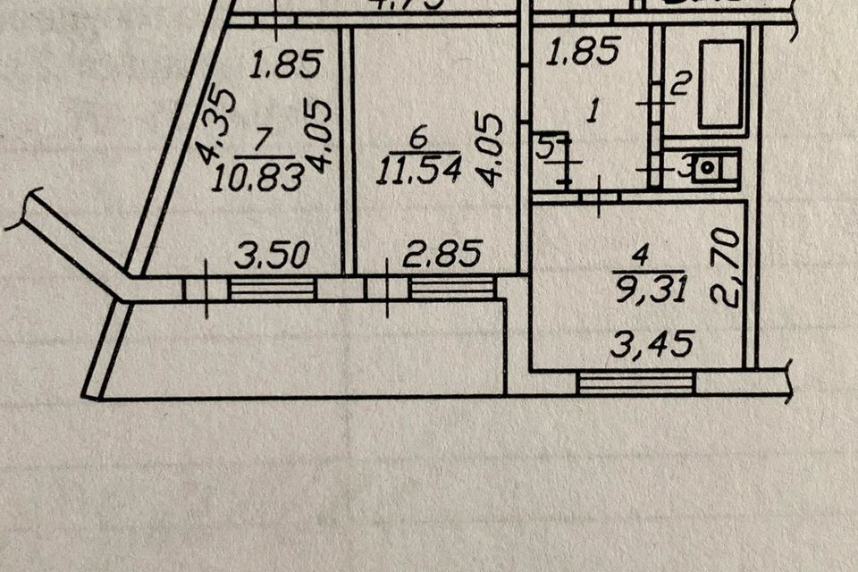 Продаётся 4-комнатная квартира, 71.2 м²