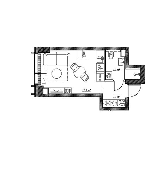 Продаётся студия, 23.2 м²
