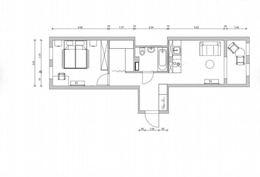 Продаётся 1-комнатная квартира, 46.3 м²