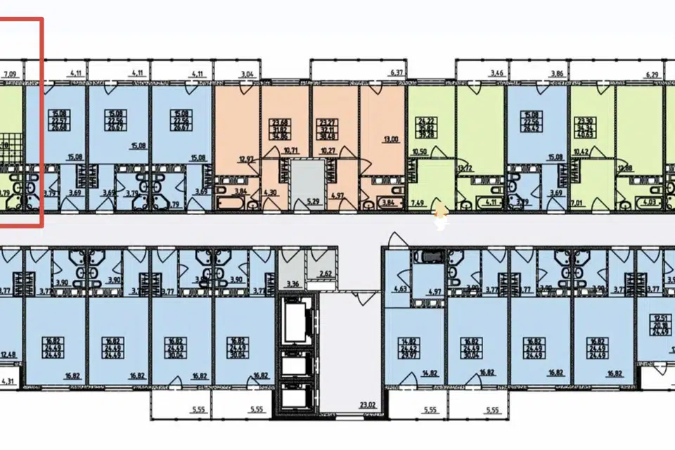 Продаётся 1-комнатная квартира, 43 м²