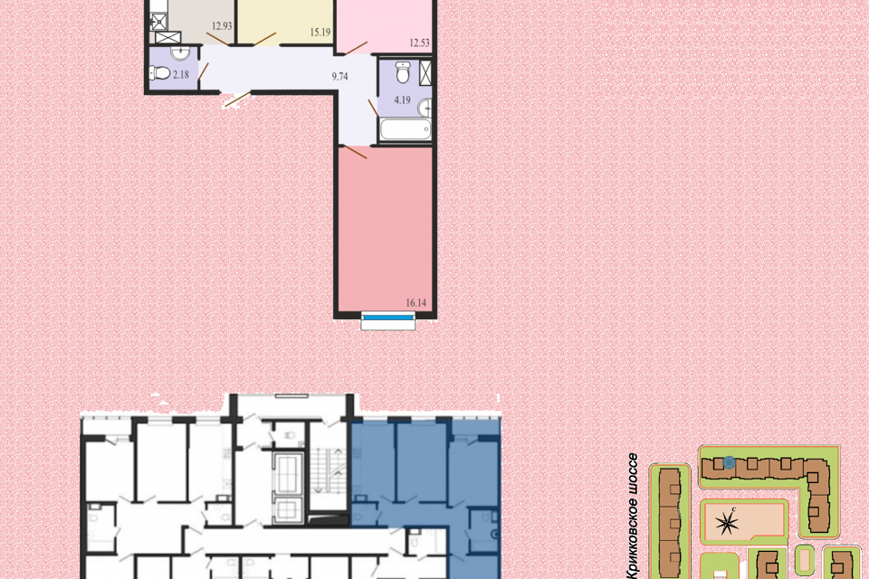 Продаётся 3-комнатная квартира, 72.9 м²