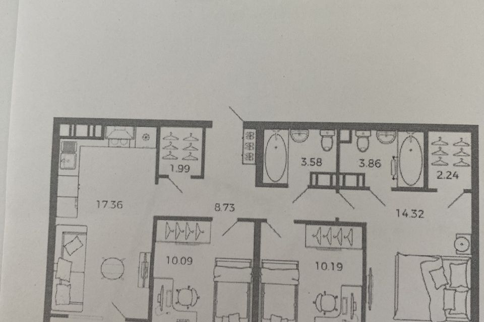 Продаётся 3-комнатная квартира, 75.5 м²
