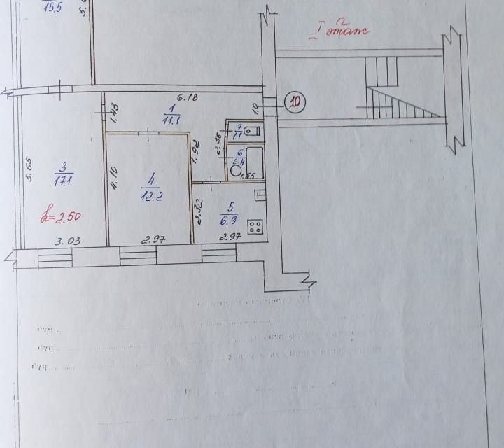 Продаётся 3-комнатная квартира, 65.5 м²