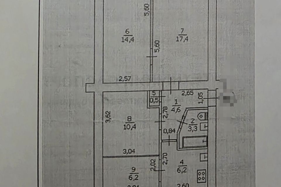 Продаётся 3-комнатная квартира, 65.3 м²