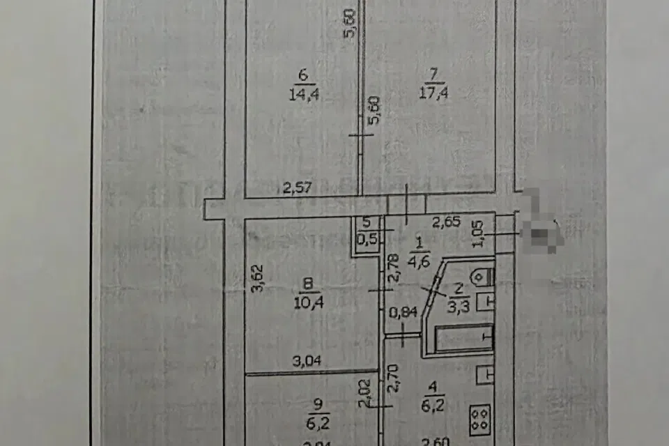 Продаётся 3-комнатная квартира, 65.3 м²