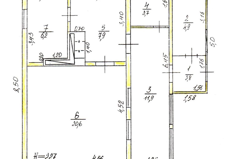 Продаётся 1-этажный дом, 57 м²