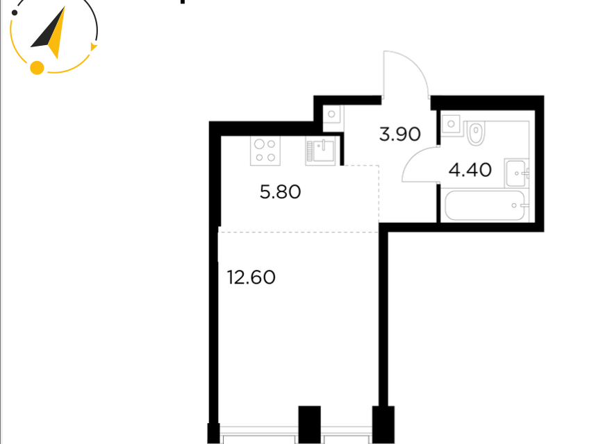 Продаётся студия, 26.67 м²