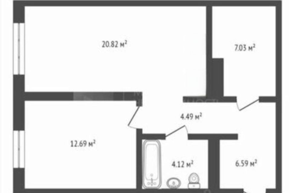 Продаётся 1-комнатная квартира, 55 м²