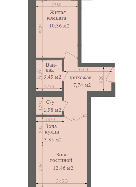Продаётся 2-комнатная квартира, 39.4 м²