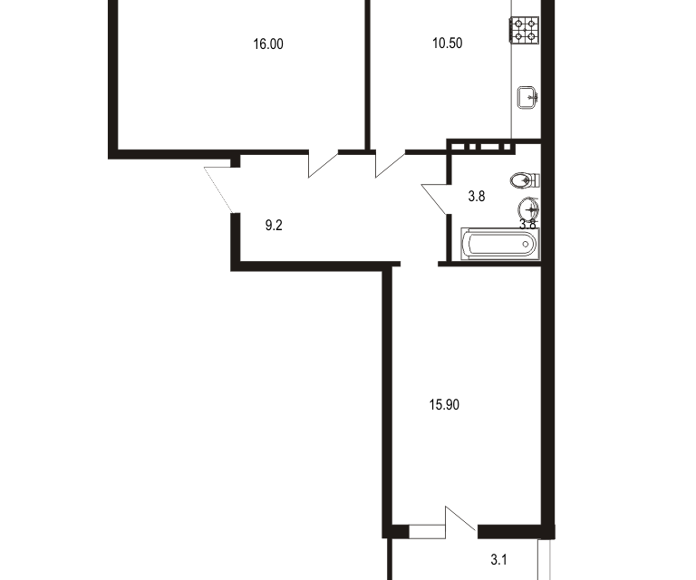 Продаётся 2-комнатная квартира, 59 м²