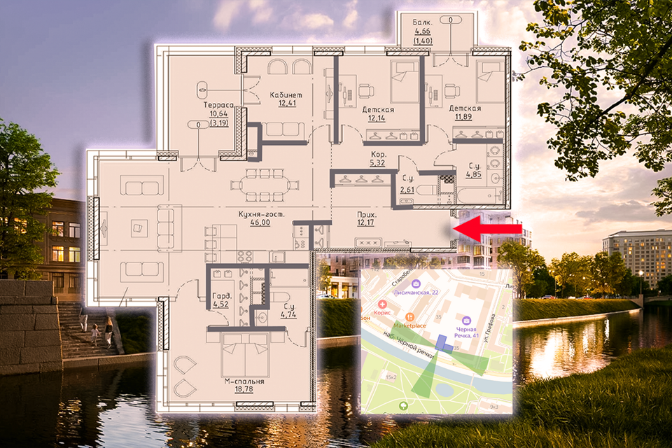 Продаётся 4-комнатная квартира, 140 м²