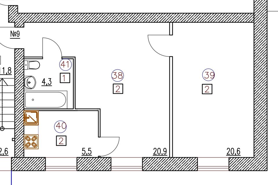 Продаётся 1-комнатная квартира, 51.3 м²