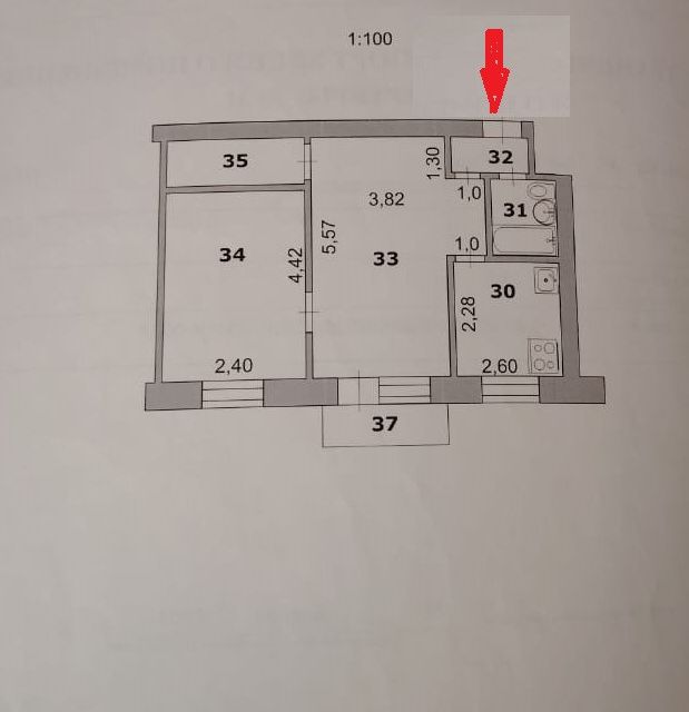 Продаётся 2-комнатная квартира, 41.6 м²