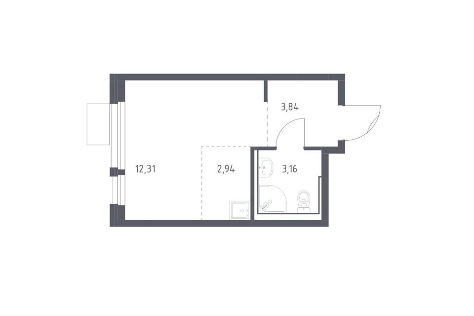 Продаётся студия, 22.25 м²