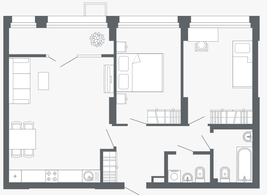 Продаётся 3-комнатная квартира, 75.1 м²