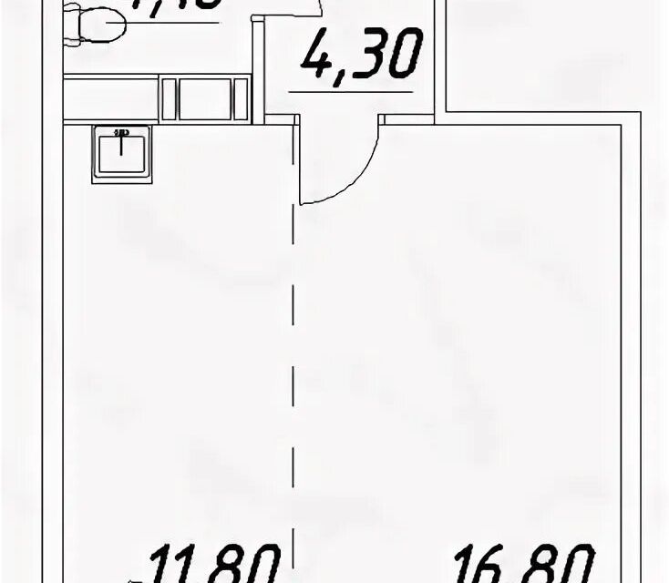 Продаётся студия, 33.5 м²