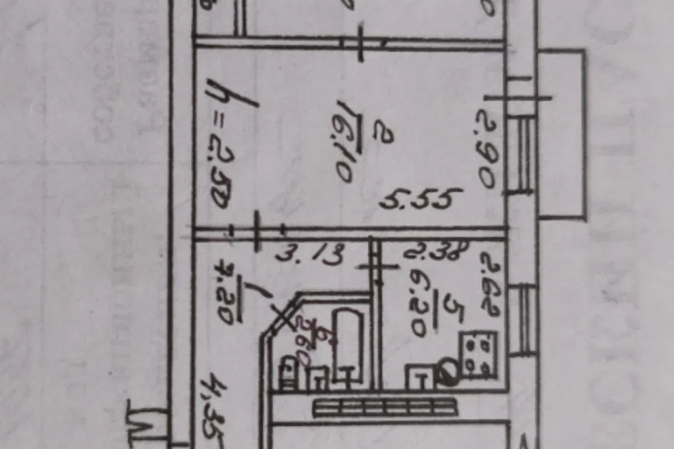 Продаётся 2-комнатная квартира, 45.1 м²