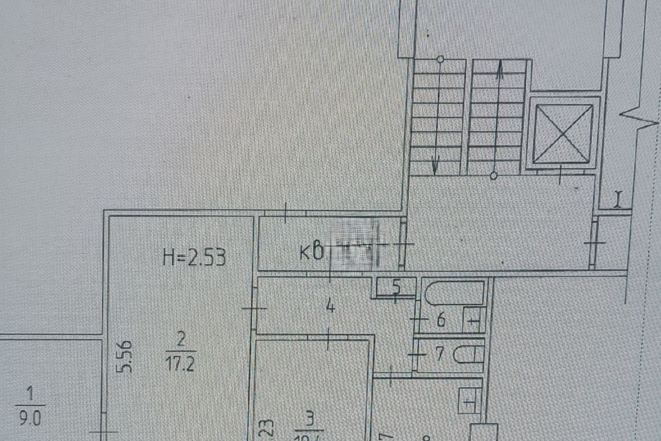 Продаётся 3-комнатная квартира, 52.5 м²
