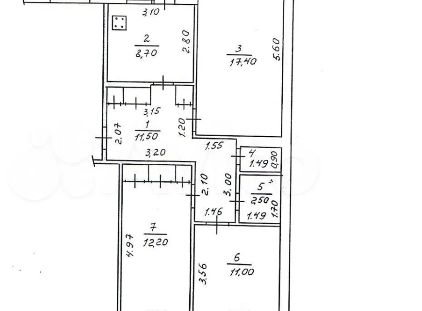 Продаётся 3-комнатная квартира, 66.5 м²