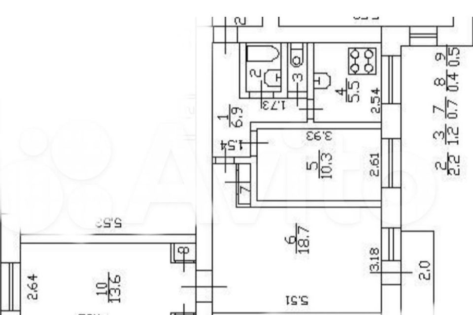 Продаётся 3-комнатная квартира, 59.9 м²
