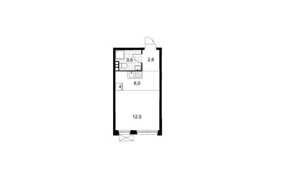 Продаётся студия, 24.6 м²