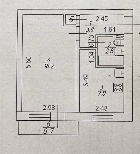 Продаётся 1-комнатная квартира, 30.2 м²