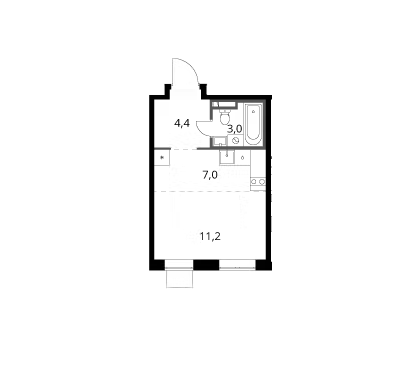 Продаётся студия, 25.6 м²