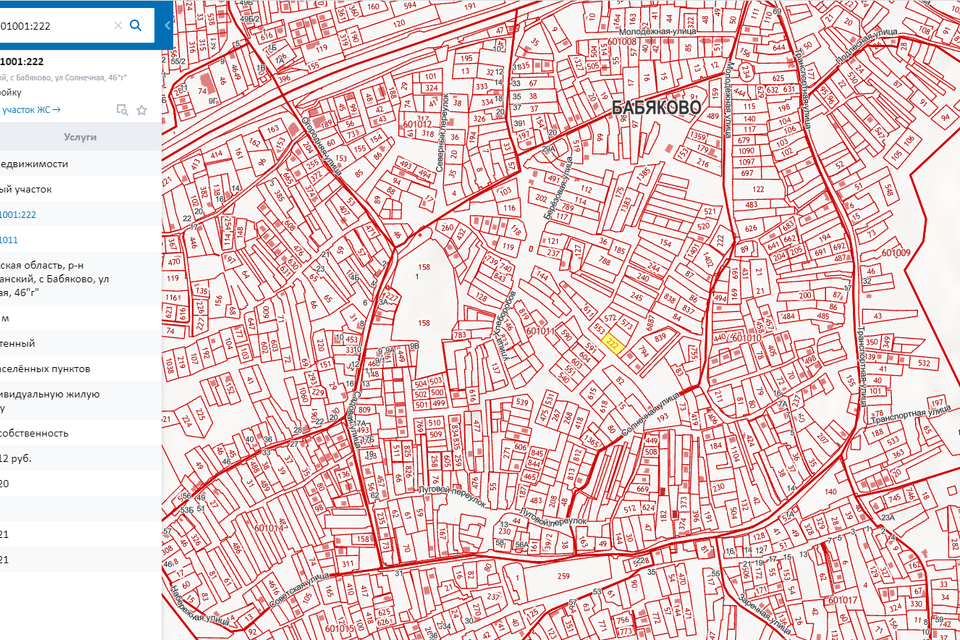 Публичная кадастровая карта бабяково новоусманского района