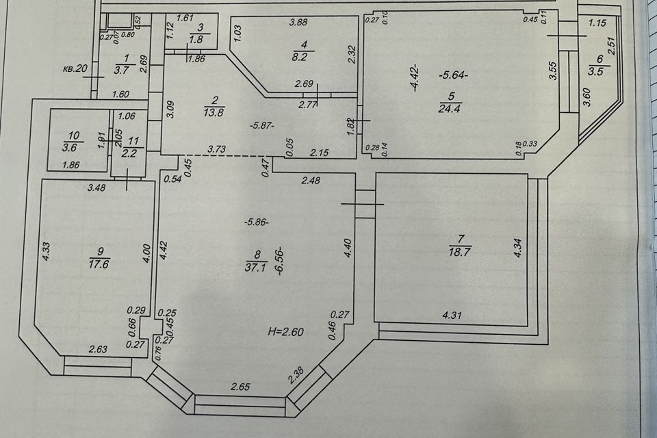 Продаётся 2-комнатная квартира, 112.4 м²