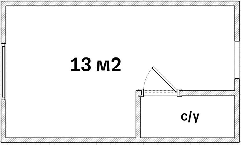 Продаётся студия, 13 м²