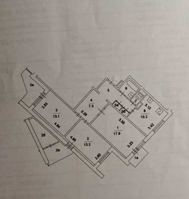 Продаётся 3-комнатная квартира, 82.2 м²