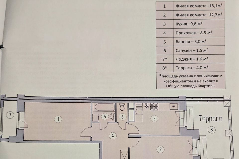 Продаётся 2-комнатная квартира, 51 м²