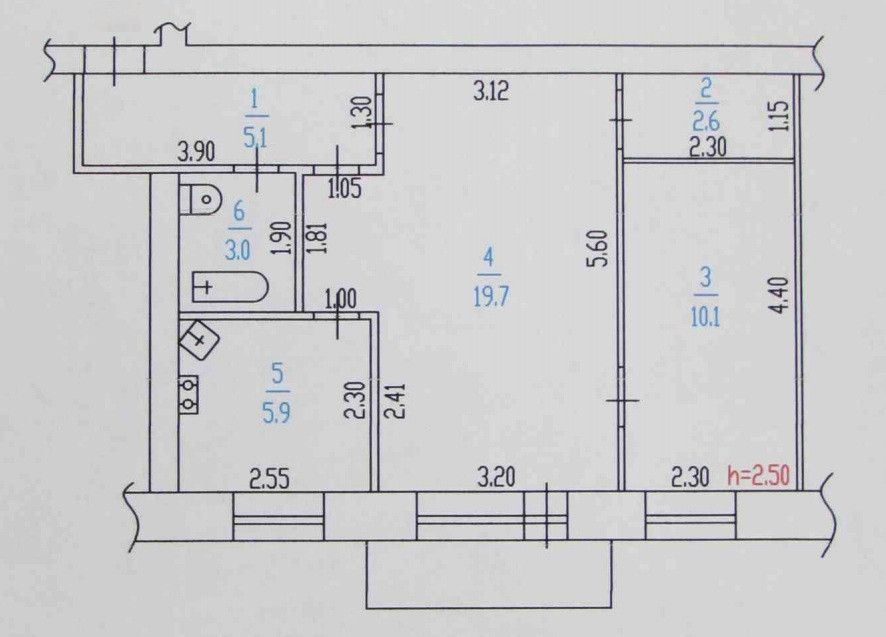 Продаётся 2-комнатная квартира, 46 м²