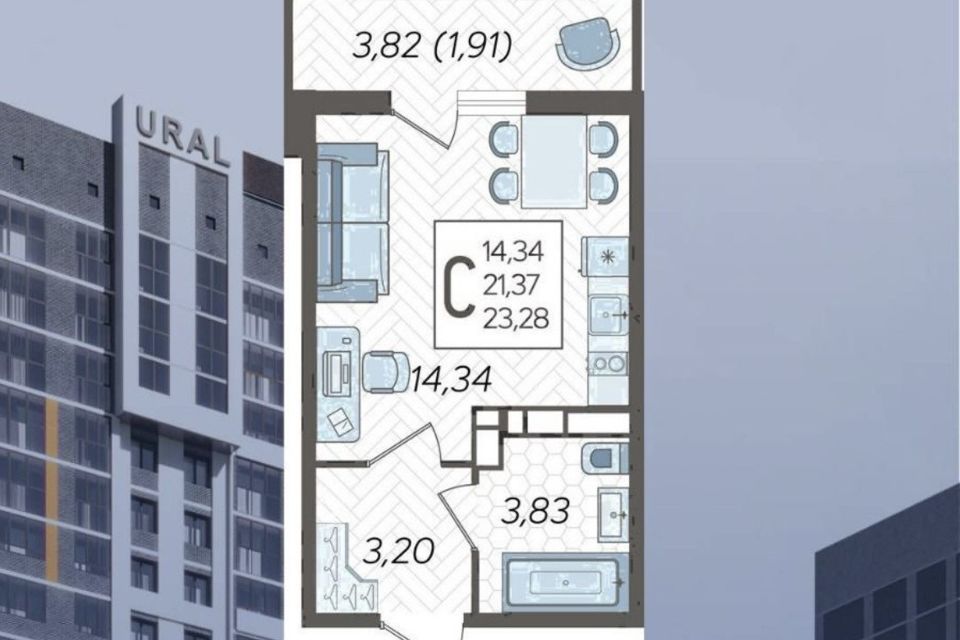 Продаётся студия, 23.28 м²