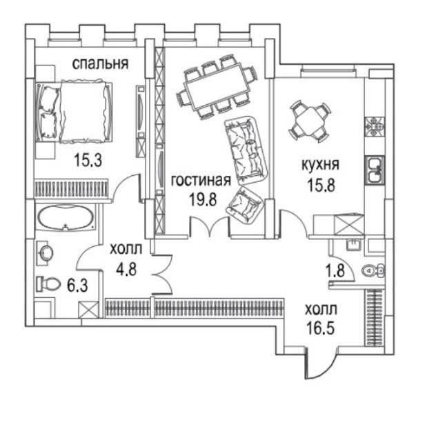 Продаётся 2-комнатная квартира, 80 м²