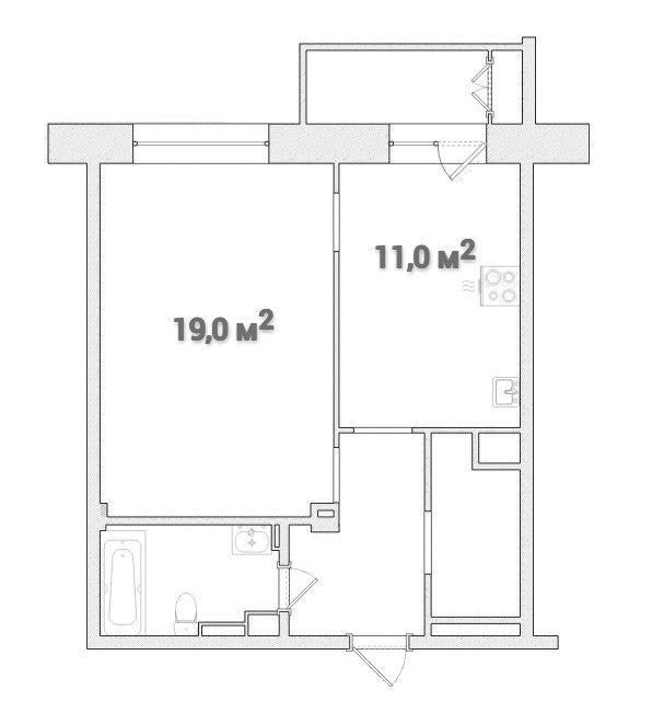 Продаётся 1-комнатная квартира, 44 м²