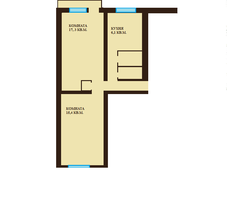 Продаётся 2-комнатная квартира, 48.3 м²