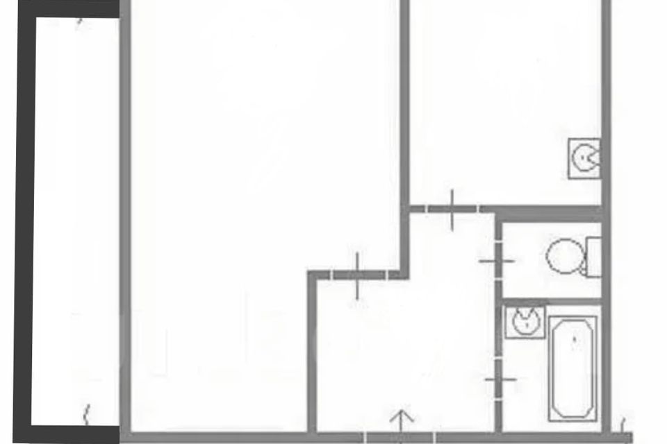 Продаётся 1-комнатная квартира, 41.3 м²