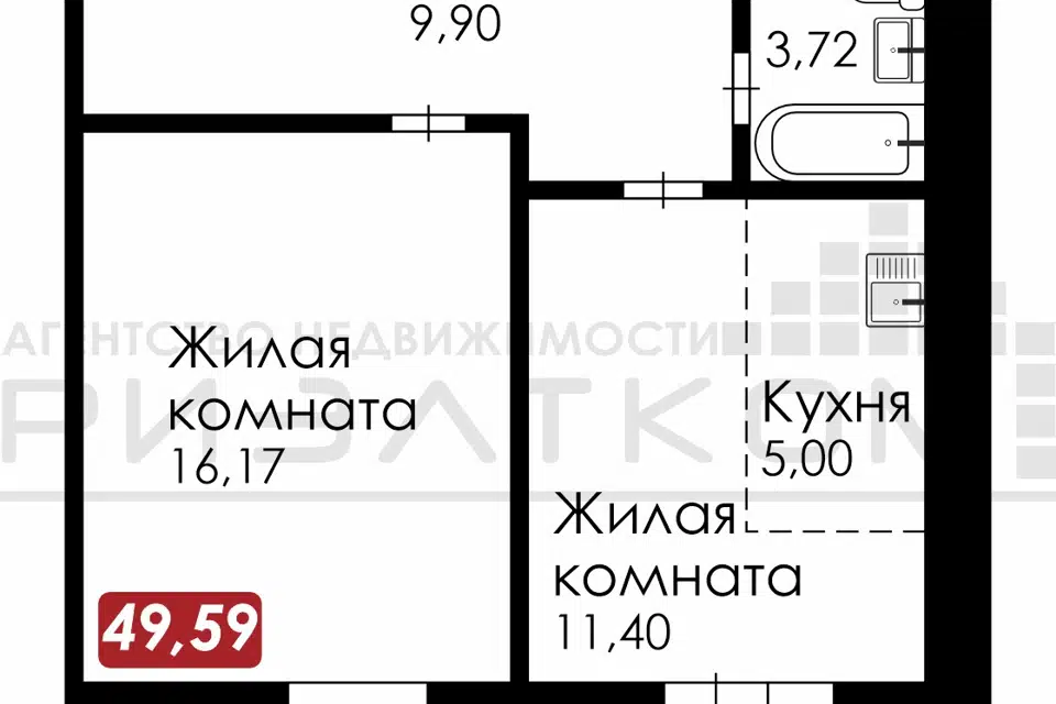 Продаётся 2-комнатная квартира, 50 м²