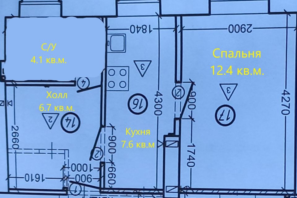 Продаётся 1-комнатная квартира, 30.8 м²