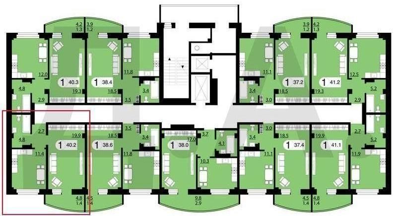Продаётся 1-комнатная квартира, 39.2 м²